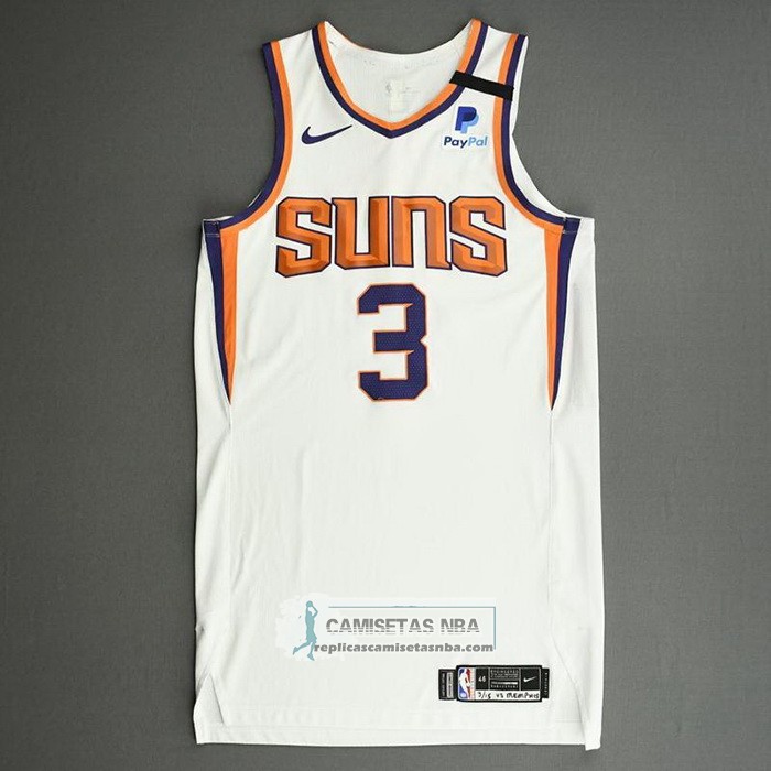 Camiseta Phoenix Suns Chris Paul NO 3 Association Autentico 2021 Blanco